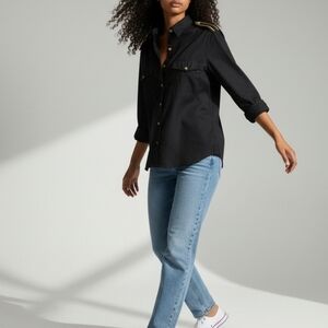 Denim & Supply Ralph Lauren Black Shirt with Gold Accents
